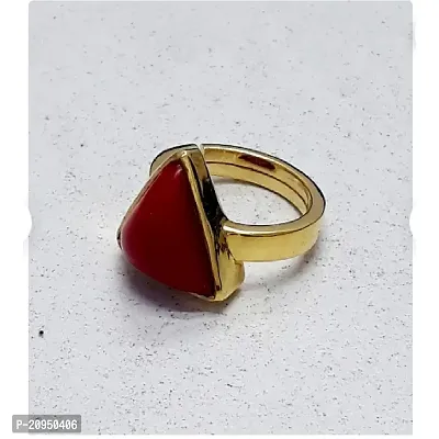 Red coral ring natural  original stone moonga Gold Plated ring Sterling Gold Coral Silver Plated Ring-thumb2