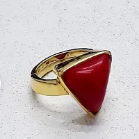 Red coral ring natural  original stone moonga Gold Plated ring Sterling Gold Coral Silver Plated Ring-thumb2