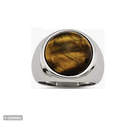 Tiger's Eye Stone Ring Certified and Natural for Men and Women Silver plated Ring
