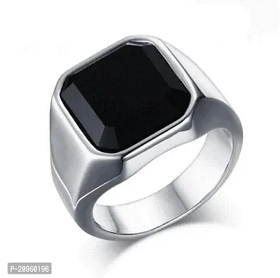 Sulemani Hakik Ring Original Natural Black Haqiq Precious Gemstone Hakeek Astrological Silver Plated Adjustable.