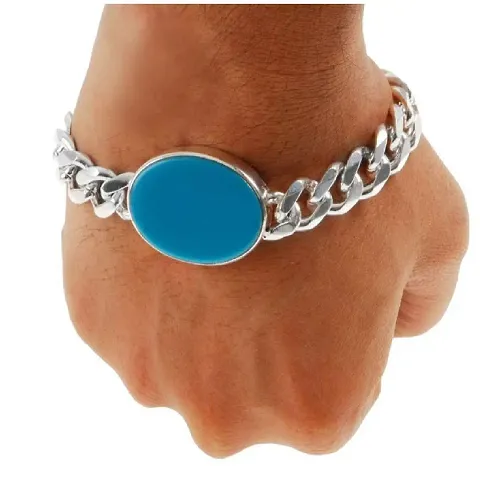 Stone Turquoise Silver Bracelet