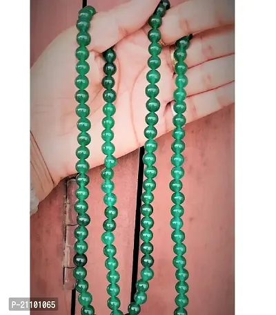 Emerald Mala / Beads With Natural Panna Stone Astrological  Lab Certifiied Emerald Stone-thumb3