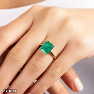 Emerald Ring Natural stone Precious  Certified Stone Purpose for unisex Stone Emerald gold Plated Ring