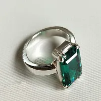 Emerald Panna Original Natural Brass Emerald Silver Plated Ring  for men  women-thumb3