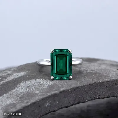 Emerald Ring Natural stone Certified Astrological Purpose for unisex Stone Emerald silver Ring.