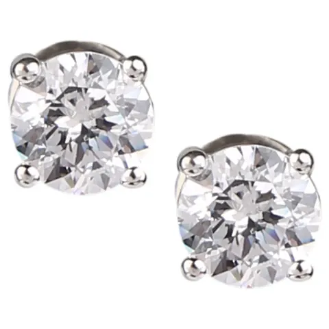 Single Stone Silver Diamond Silver Piercing Stud Earrings For Men  Women  Metal Earring Set