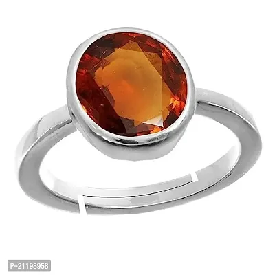 Ring Natural Gomed Stone Original Lab Certified Stone Garnet Silver Plated Ring.