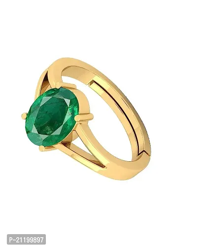 Emerald Ring Original Stone Stone Certified For Men  women Stone Emerald Gold Plated Ring-thumb0