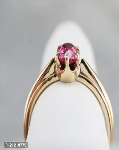 Ruby Ring Certified Astrlogical Stone Stone Ruby Gold Plated Ring-thumb0