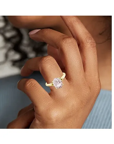 KISNA Solitaire Diamond Ring for Women Diamond Yellow Gold ring.