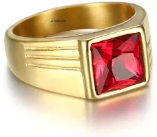 Ratti Natural Ruby Rashi Ratan Adjustable Metal Ruby gold  Plated Ring.-thumb1