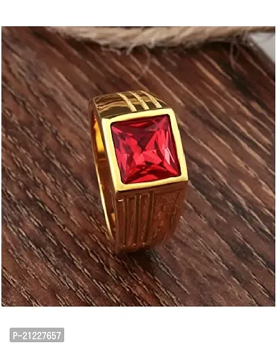 Ratti Natural Ruby Rashi Ratan Adjustable Metal Ruby gold  Plated Ring.-thumb4
