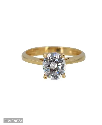 Zircon Ring Diamond Ring American Diamond Zircon Stone Gold Plated Metal Adjustable Ring for Men and Women
