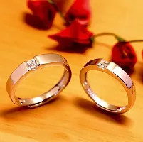 Peora Silver Plated Trendy Elegant Austrian Crystal Couple Rings for Lovers Anniversary Engagement Promise Jewellery for Men and Women Girlfriends Boyfriendshellip;-thumb1