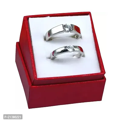 Peora Silver Plated Trendy Elegant Austrian Crystal Couple Rings for Lovers Anniversary Engagement Promise Jewellery for Men and Women Girlfriends Boyfriendshellip;-thumb4