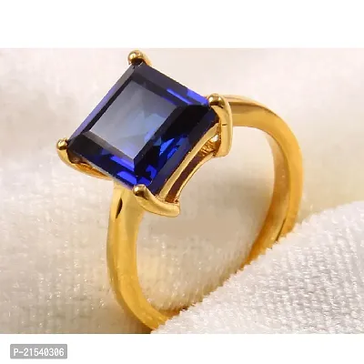 Natural Blue Sapphire Sapphire gold Plated Ring Copper Sapphire Gold Plated Ring-thumb0