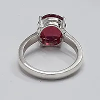 Natural Silver Plated Adjustable Ring Pink Ruby Stone Ring  Cut in for Men  Women Stone Ruby Silver Plated Ring-thumb2