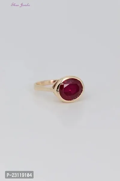 Natural  Ruby Gemstone RING For Mens  Womens Copper Ruby Gold Plated Ring.-thumb3