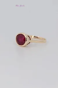 Natural  Ruby Gemstone RING For Mens  Womens Copper Ruby Gold Plated Ring.-thumb3