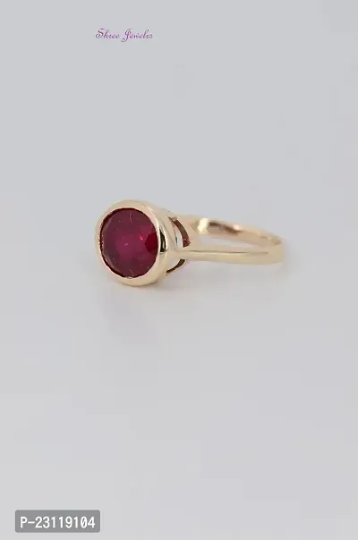 Natural  Ruby Gemstone RING For Mens  Womens Copper Ruby Gold Plated Ring.-thumb4