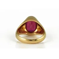 NATURAL AND CERTIFIED RUBY ADJUSTABLE RING Brass Ruby Gold Plated Ring .-thumb1