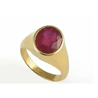 NATURAL AND CERTIFIED RUBY ADJUSTABLE RING Brass Ruby Gold Plated Ring .-thumb2