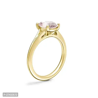 Natural Pink Sapphire Stone Ring Silver Plated Ring For Men  Women Alloy Sapphire golden Plated Ring.-thumb0