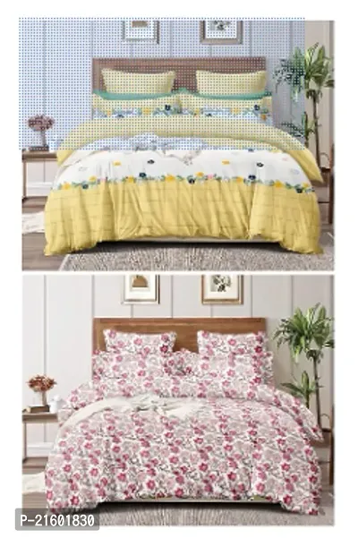 Elegant Multicoloured 2 BedSheet With 4 Pillow Covers