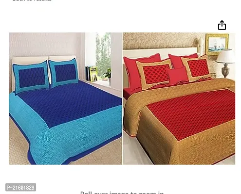 Elegant Multicoloured 2 BedSheet With 4 Pillow Covers