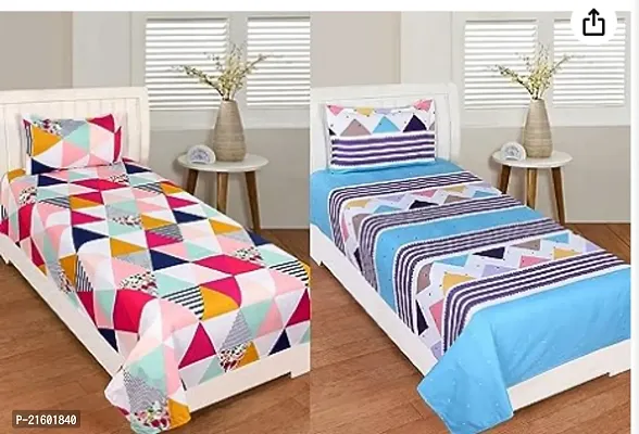 Elegant Multicoloured 2 BedSheet With 2 Pillow Covers