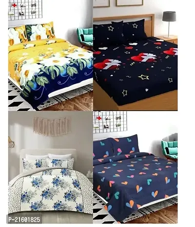 Elegant Multicoloured 4 BedSheet With 8 Pillow Covers