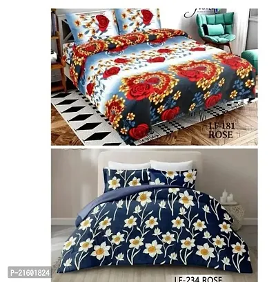 Elegant Multicoloured 2 BedSheet With 4 Pillow Covers