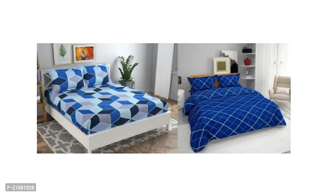 Elegant Multicoloured 2 BedSheet With 4 Pillow Covers