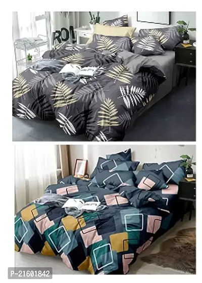 Elegant Multicoloured 2 BedSheet With 4 Pillow Covers