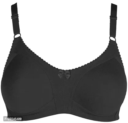 Stylish Black Polyester Solid Bras For Women