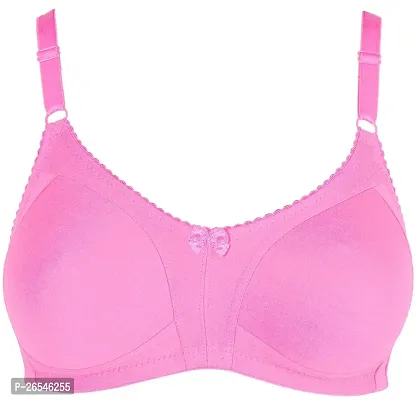 Stylish Pink Polyester Solid Bras For Women