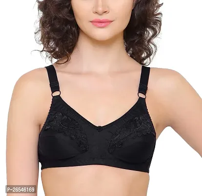 Stylish Black Lace Solid Bras For Women