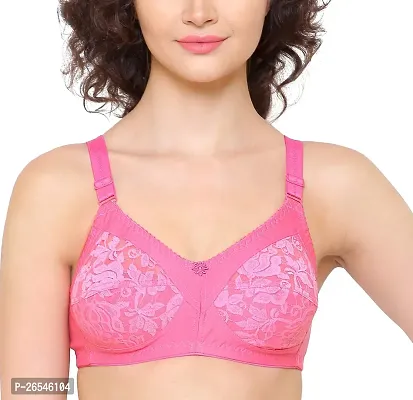 Stylish Pink Lace Solid Bras For Women