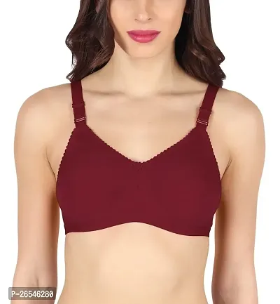Stylish Maroon Polyester Solid Bras For Women