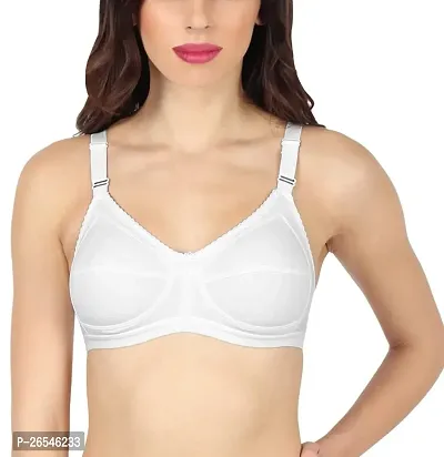 Stylish White Polyester Solid Bras For Women