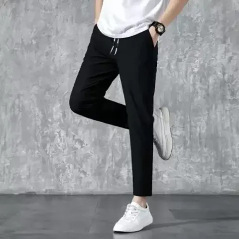 New Launched Polyester Blend Regular Track Pants For Men