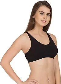 YOFAMA Women?s Multi Color Air Bra Stretchable Seamless Non Padded Non Wired Women Running Gym Yoga Fitness Sports Bra for Women and Girls Free Size Combo Set Pack of 3 (3Pieces-Black)-thumb2