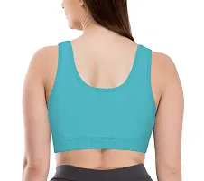 YOFAMA Women?s Multi Color Air Bra Stretchable Seamless Non Padded Non Wired Bra for Women and Girls Fits Best to Bust Size 28 to 40 inches Free Size Set Pack of 3 (Grey-Black-SkyBlue, Free Size)-thumb1