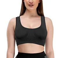 YOFAMA Women?s Multi Color Air Bra Stretchable Seamless Non Padded Non Wired Bra for Women and Girls Fits Best to Bust Size 28 to 40 inches Free Size Set Pack of 3 (Grey-Black-SkyBlue, Free Size)-thumb4