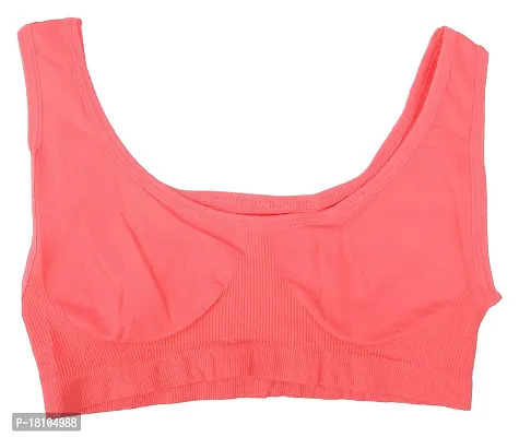 CANDY Women's Cotton Non-Wired Sports Bra (Pack of 2) (55_pack_of_2--30_Black  Peach_30)-thumb3