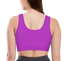 YOFAMA Women?s Multi Color Air Bra Stretchable Seamless Non Padded Non Wired Bra for Women and Girls Fits Best to Bust Size 28 to 40 inches Free Size Set Pack of 3 (Purple-Black-SkyBlue, Free Size)-thumb1