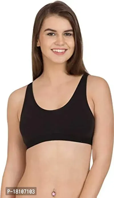 YOFAMA Women?s Multi Color Air Bra Stretchable Seamless Non Padded Non Wired Women Running Gym Yoga Fitness Sports Bra for Women and Girls Free Size Combo Set Pack of 3 (3Pieces-Black)-thumb2