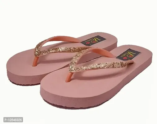 Stylish peach colour slipper Flip-Flops