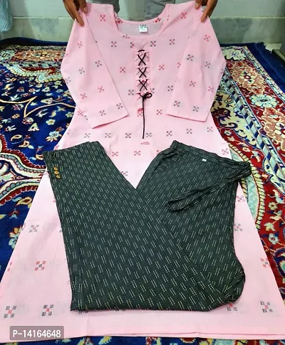 Fancy Cotton Kurta Set For Women