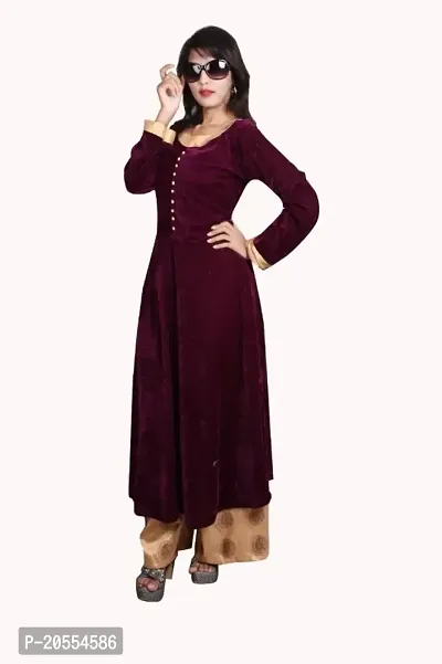 Fancy Velvet Kurta Set For Women-thumb0